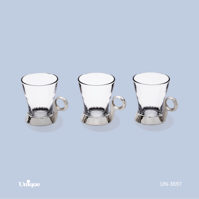 ست چایخوری نگین دار نقره ای ست چایخوری نگین دار نقره ای UN-3697 - تصویر 1