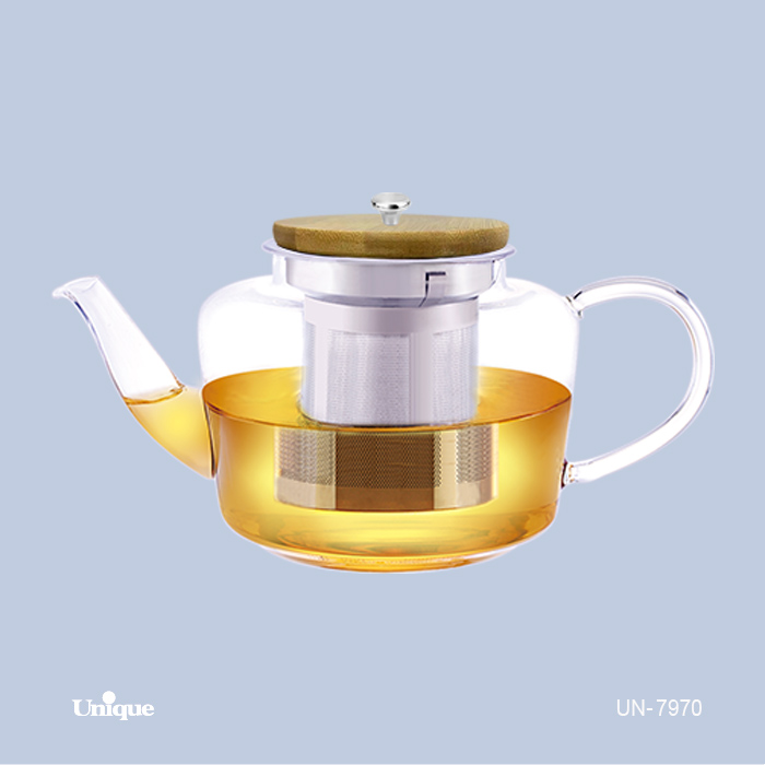 قوری پیرکس 1000میل ضخامت 3میل درب بامبو قوری پیرکس 1000میل ضخامت 3میل درب بامبو UN-7970 - تصویر 1