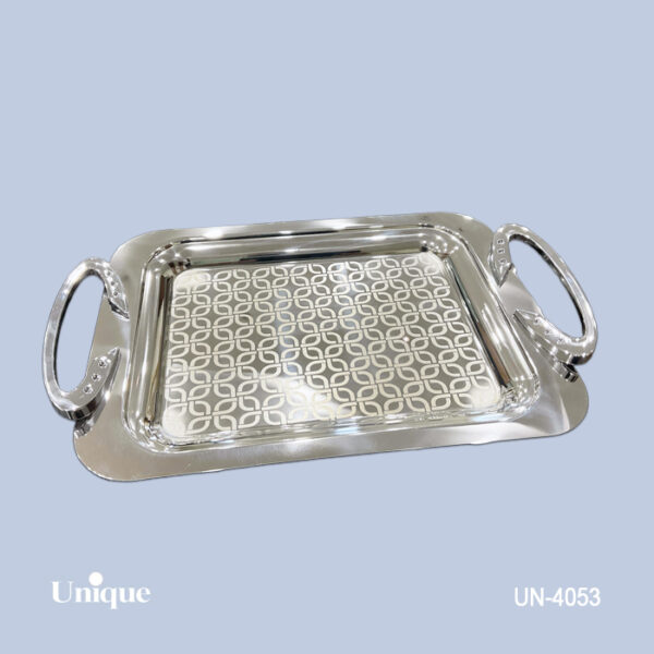 سینی براق استیل بدون پایه کوچک UN-4053 - تصویر 1