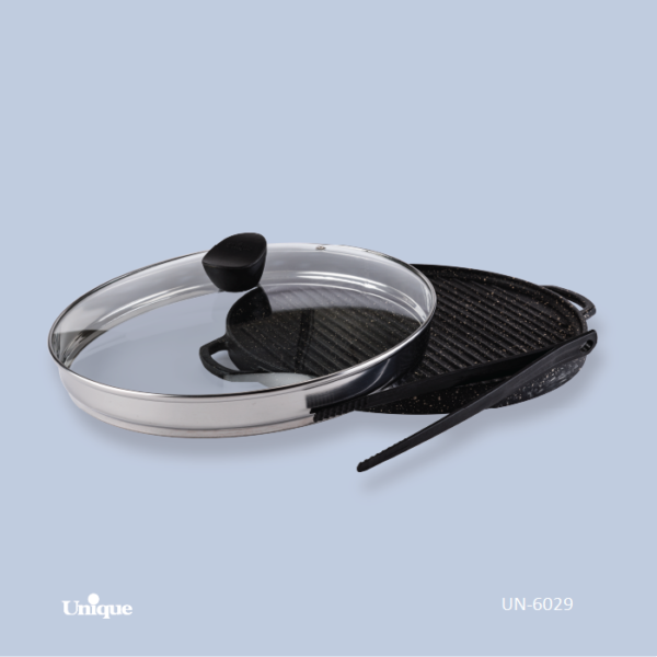 گریل گرد34 درب دار با انبر UN-6029 - تصویر 1