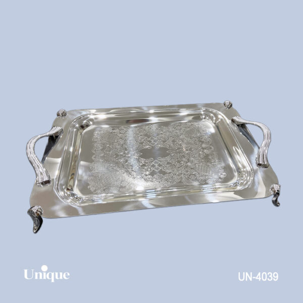 سینی براق استیل پایه دار بزرگ UN-4039 - تصویر 1