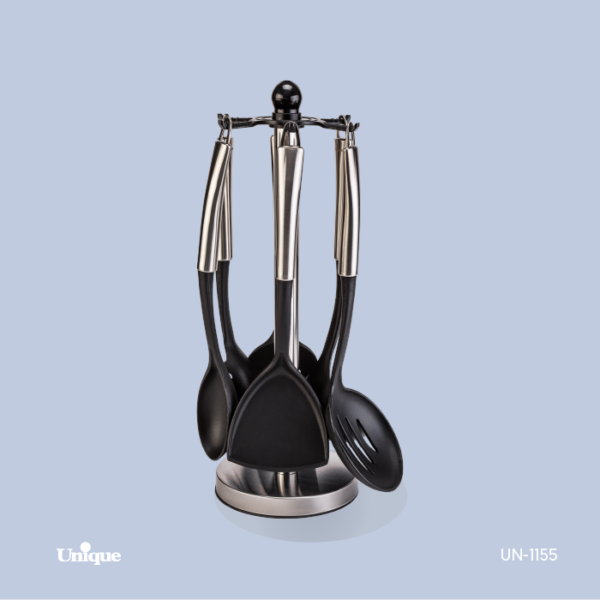 ست کفگیروملاقه دسته استیل UN-1155 - تصویر 1