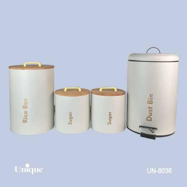 ست 4 پارچه نباتی(کرم) درب بامبو T UN-8036 - تصویر 1