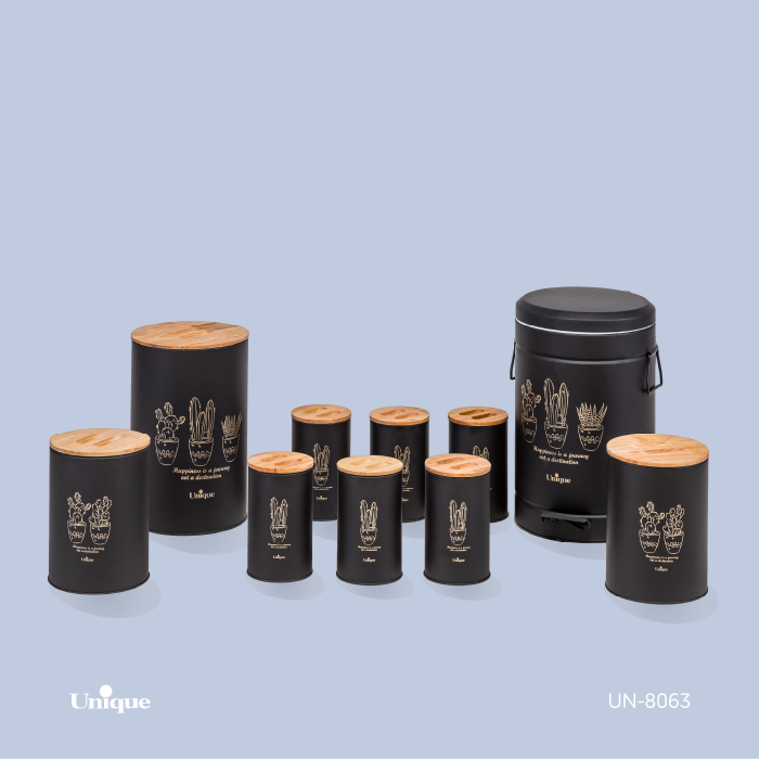 20227ee3-9469-4f29-8c07-e3c5f64c11b7 ست 10 فانتزی مشکی کاکتوس درب بامبو UN-8063 - تصویر 1