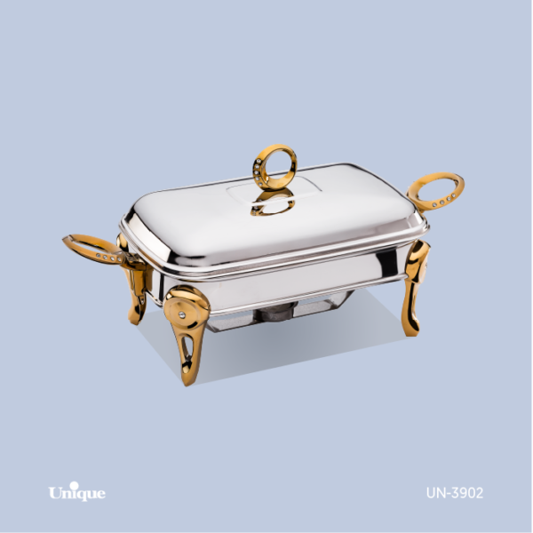 سوفله مستطیل کوچک نگین دار طلایی UN-3902 - تصویر 1