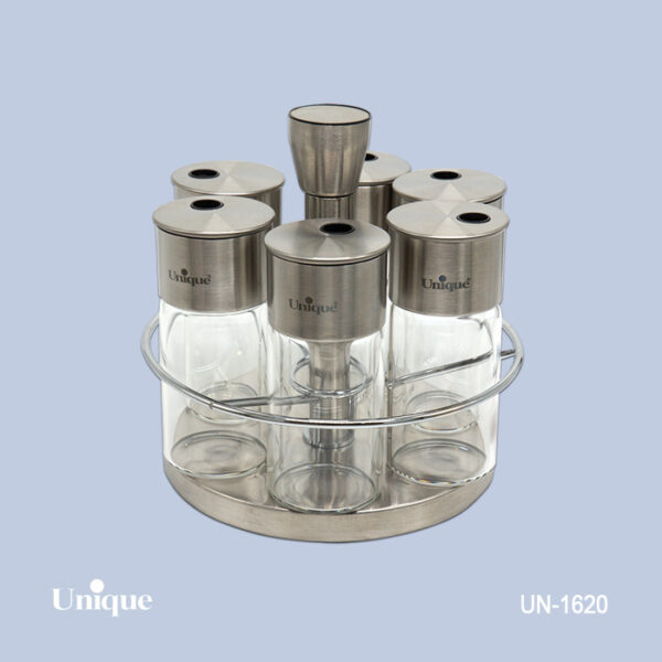 ست ادویه 6 عددی استیل گردان ست ادویه 6 عددی استیل گردان UN-1620 - تصویر 1