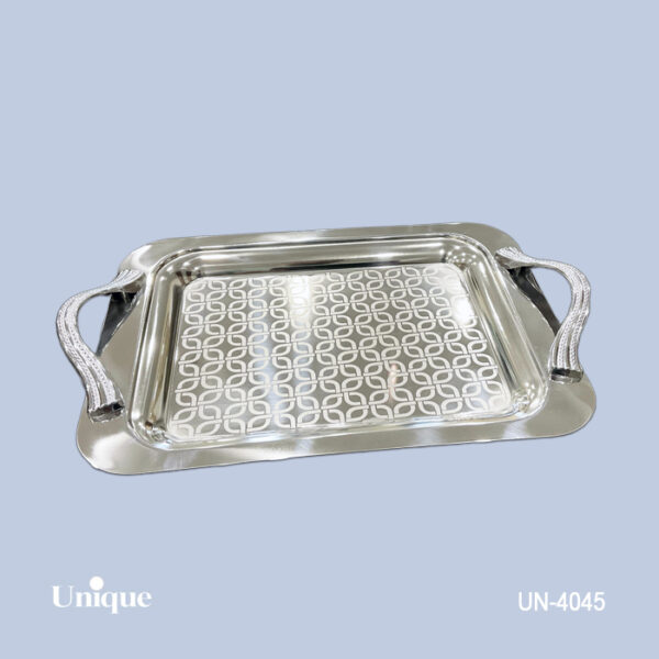 سینی براق استیل بدون پایه کوچک UN-4045 - تصویر 1