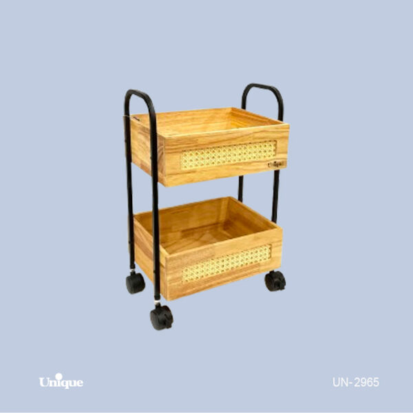 جای پیاز 2 طبقه چوب حصیری UN-2965 - تصویر 1