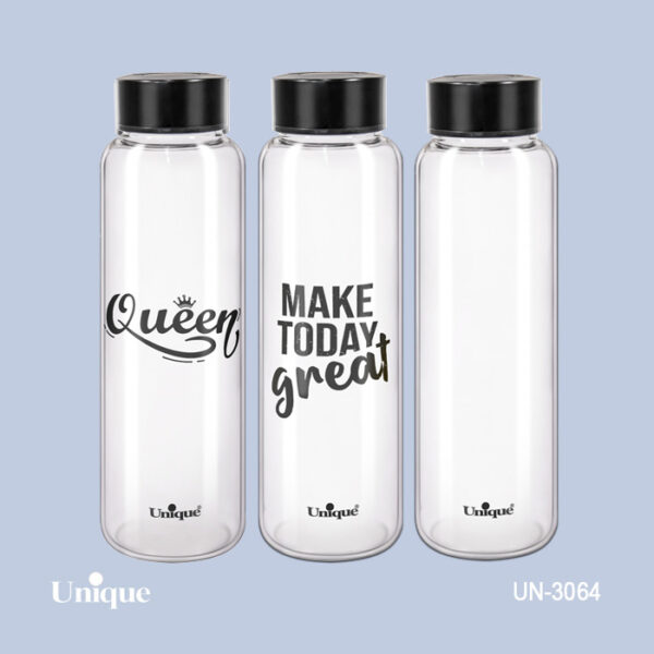 بطری آب متوسط درب مشکی UN-3064 - تصویر 1