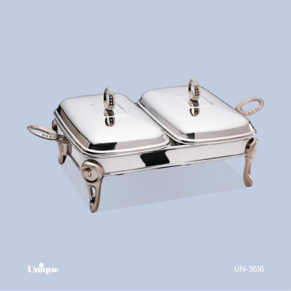 سوفله دو خانه نگین دار نقره ای UN-3616 - تصویر 1