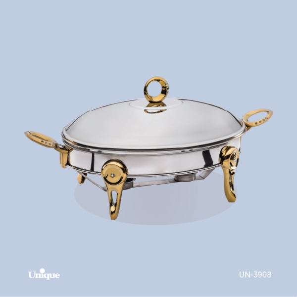 سوفله بیضی بزرگ نگین دار طلایی UN-3908 - تصویر 1
