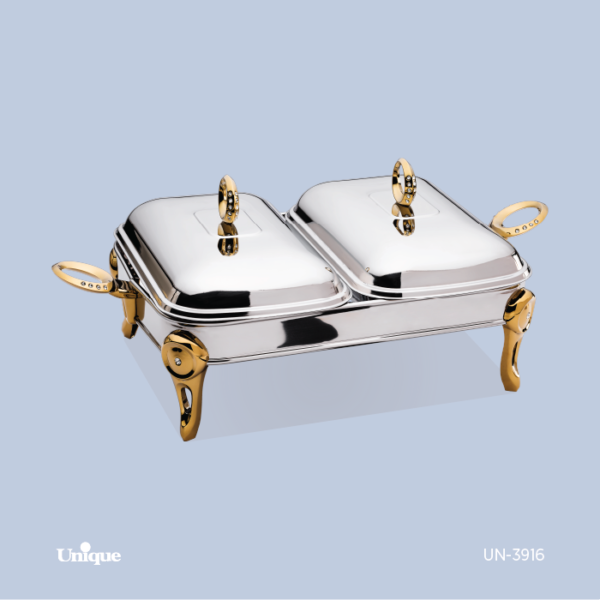 سوفله دوخانه نگین دار طلایی UN-3916 - تصویر 1