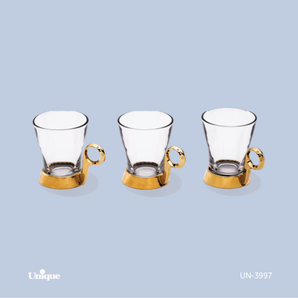 ست چایخوری نگین دار طلایی ست چایخوری نگین دار طلایی UN-3997 - تصویر 1