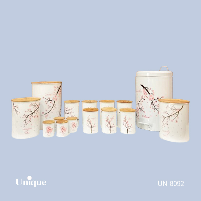 3bbc4d13-edb8-462c-8b87-c7b9522e0710 ست 15 دکورسفید شکوفه صورتی بامبو UN-8092 - تصویر 1