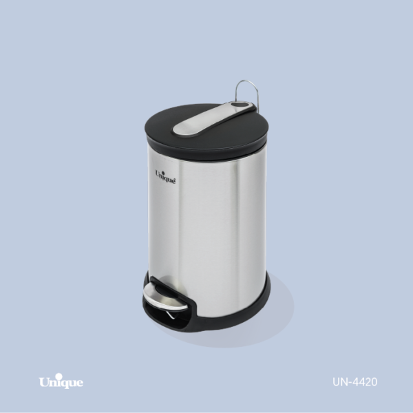 سطل زباله 12 استیل باآرام بند UN-4420 - تصویر 1