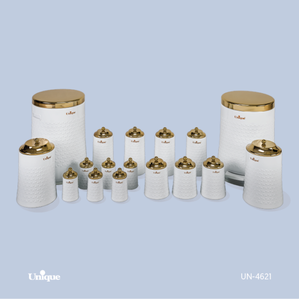 ست 17پارچه سفید طلا گلکسی UN-4621 - تصویر 1