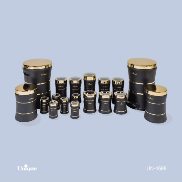 4698 کمرباریک خطی مشکی براق طلا 18 UN-4698 - تصویر 1