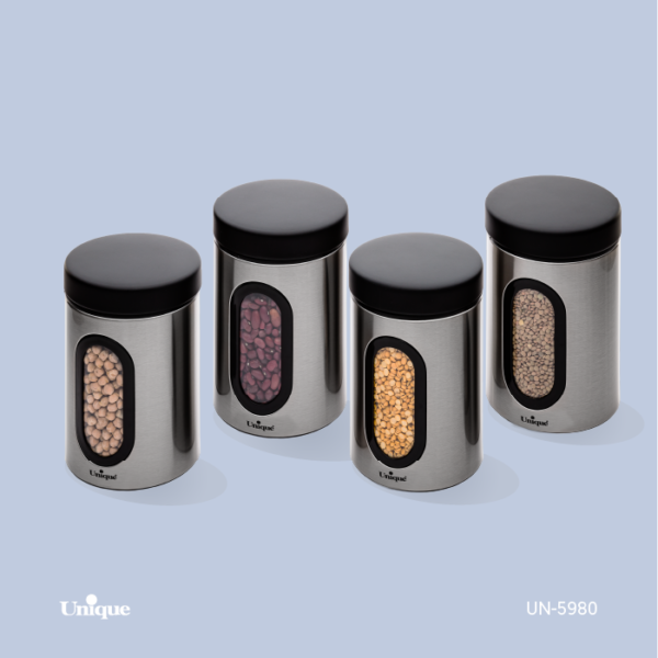 قوطی پنجره دار 2.5 لیتر استیل قوطی پنجره دار 2.5 لیتر استیل UN-5980 - تصویر 1