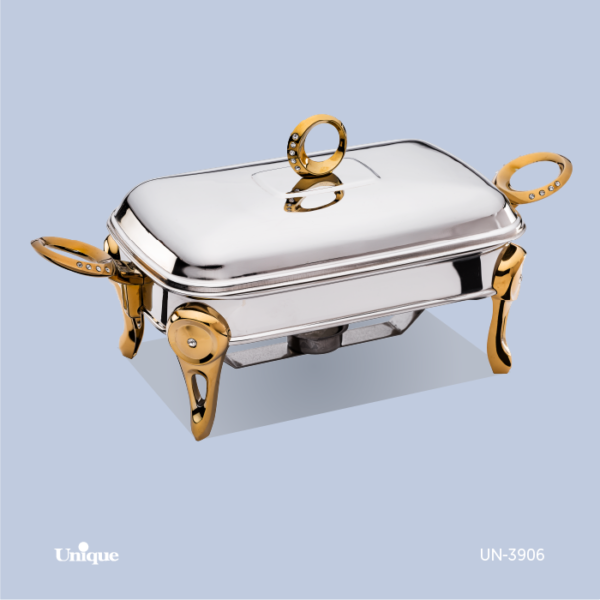 سوفله مستطیل بزرگ نگین دار طلایی UN-3906 - تصویر 1