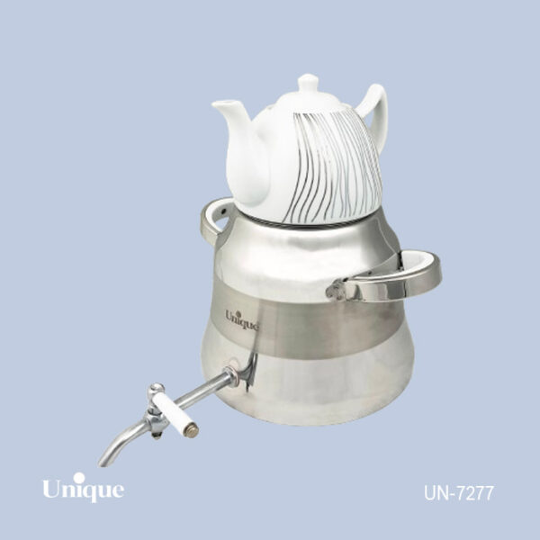 کتری و قوری شیردار استیل 5 لیتر کتری و قوری شیردار استیل 5 لیتر UN-7277 - تصویر 1