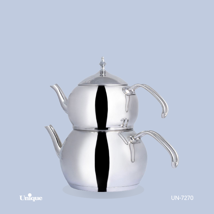 کتری و قوری استیل 2/2 لیتر لوله دار کتری و قوری استیل 2/2 لیتر لوله دار UN-7270 - تصویر 1