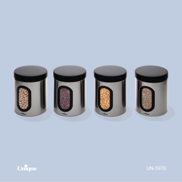 قوطی پنجره دار 1 لیتر استیل UN-5970 - تصویر 1