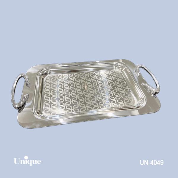61d89f19-b105-45c3-8fdd-ad011f64fe63 سینی براق استیل بدون پایه بزرگ UN-4049 - تصویر 1