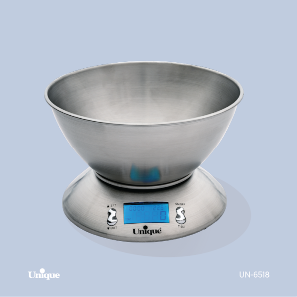 ترازوی آشپزخانه 5 کیلویی کاسه دار استیل UN-6518 - تصویر 1