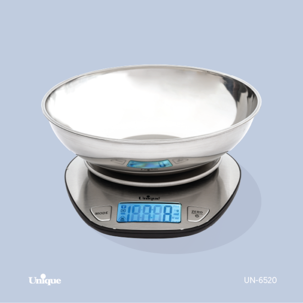 ترازوی آشپزخانه 5 کیلویی کاسه دار استیل UN-6520 - تصویر 1