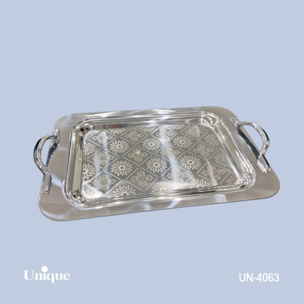 سینی براق استیل بدون پایه بزرگ UN-4063 - تصویر 1