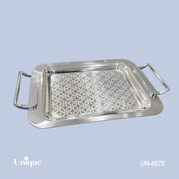 سینی براق استیل بدون پایه کوچک UN-4075 - تصویر 1