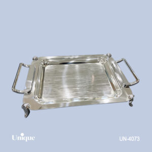 سینی براق استیل پایه دار کوچک UN-4073