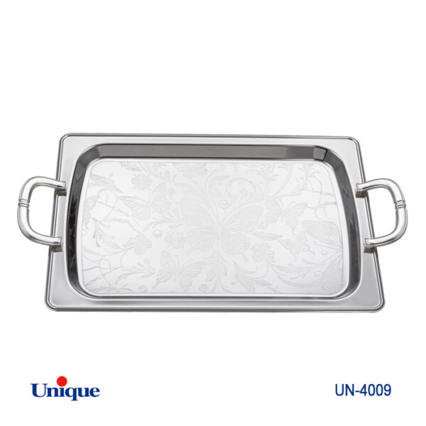سینی استیل یک میل بدون پایه بزرگ UN-4009 - تصویر 1