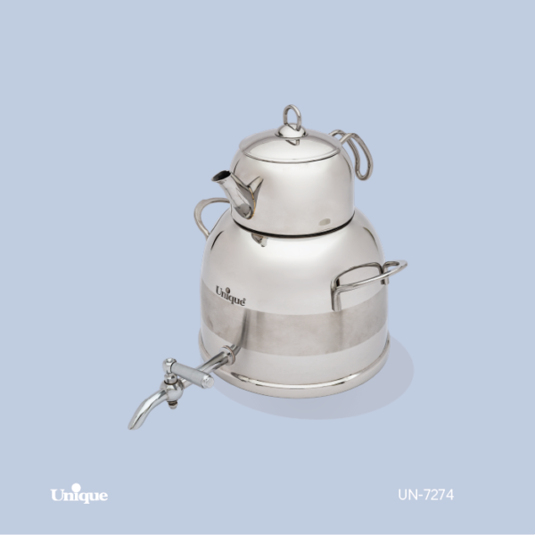کتری و قوری 5.5 لیتر استیل شیردار UN-7274 - تصویر 1
