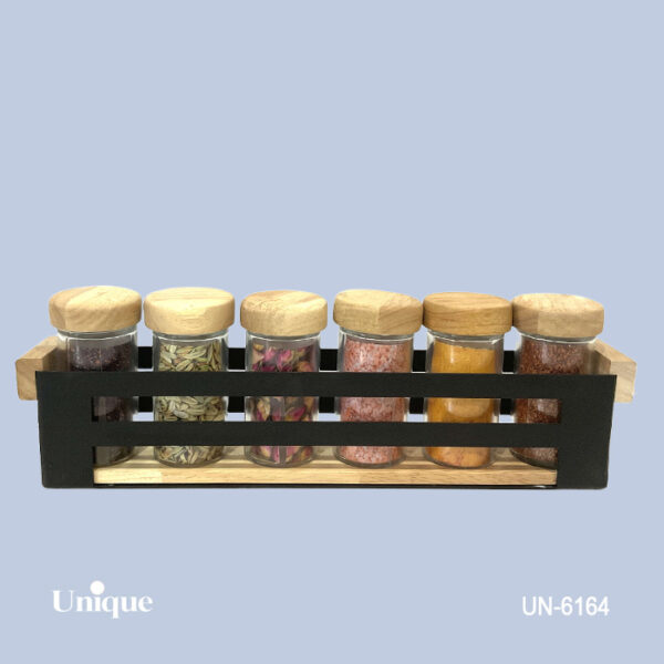 جاادویه فلزی یک ردیفه 6 عددی چوبی UN-6164 - تصویر 1