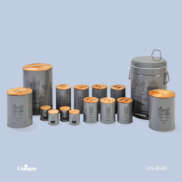 ست 15 فانتزی طوسی کاکتوس درب بامبو UN-8049 - تصویر 1