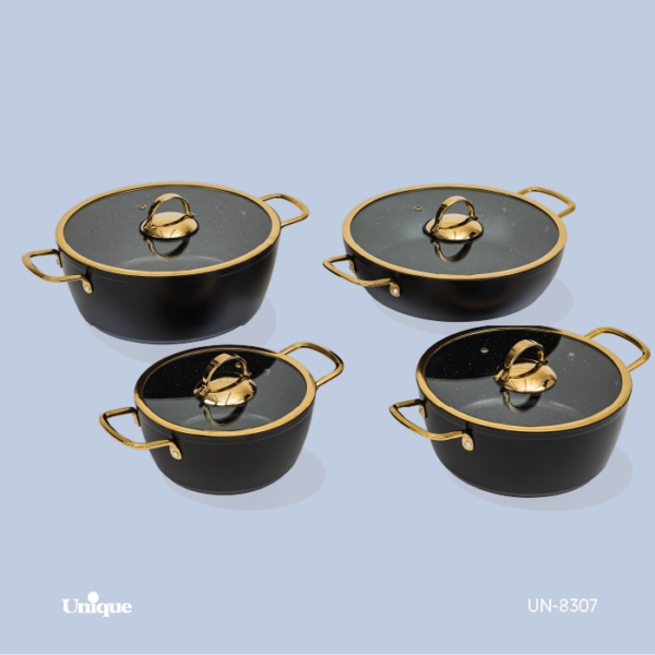 8پارچه بدنه مشکی درب فلت طلایی UN-8307 - تصویر 1