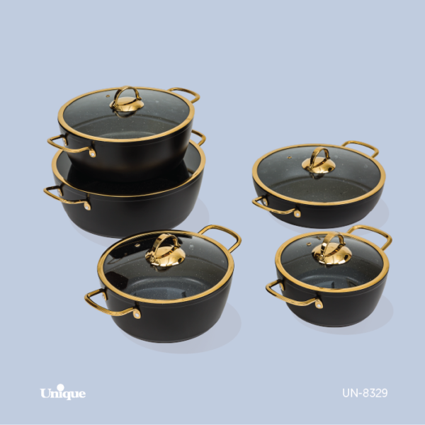 10پارچه بدنه مشکی درب منحنی طلایی UN-8329 - تصویر 1