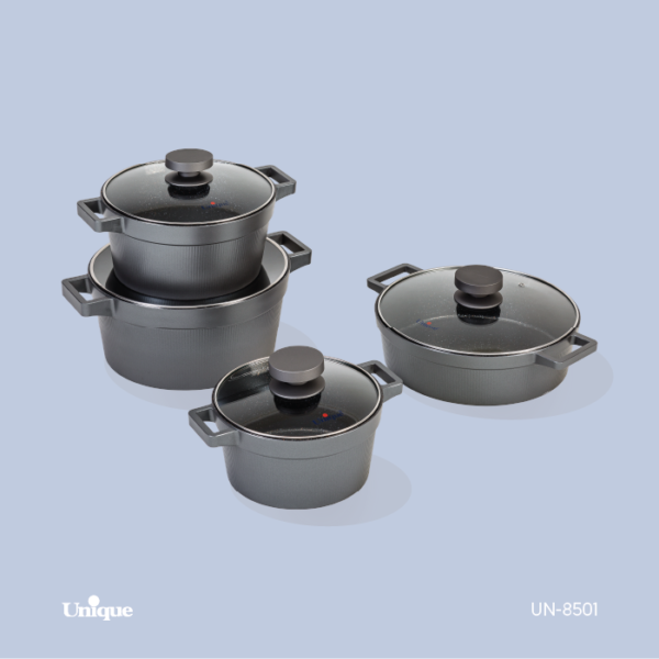 سرویس 8 پارچه طوسی دیاموند سرویس 8 پارچه طوسی دیاموند UN-8501 - تصویر 1