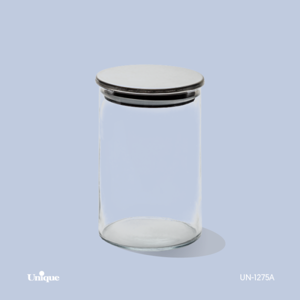 بانکه 900 شیشه ای با قطر 10 درب استیل UN-1275A - تصویر 1