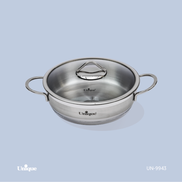 تابه درب دار دو دسته استیل 24 UN-9943 - تصویر 1