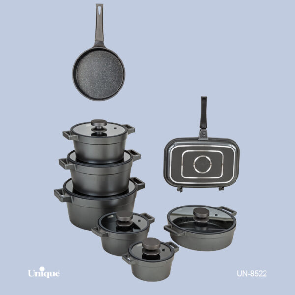 سرویس 15پارچه سیلیکون طوسی دیاموند UN-8522 - تصویر 1