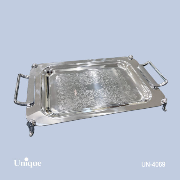 9a8ce352-14bd-496d-b345-e9125c60bfe0 سینی براق استیل پایه دار بزرگ UN-4069 - تصویر 1
