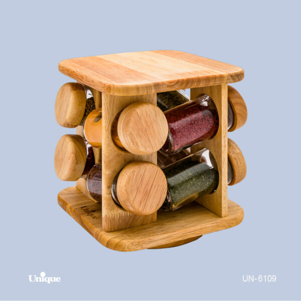 ادویه 8تایی گردون ایستاده مربع چوبی ادویه 8تایی گردون ایستاده مربع چوبی UN-6109 - تصویر 1