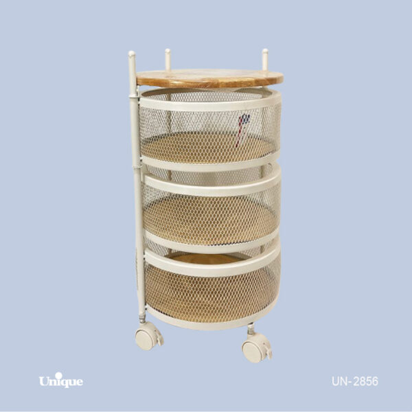 جا پیاز 3 طبقه توری گرد-سفید UN-2856 - تصویر 1