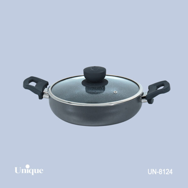 تابه دو دسته 24 کف گرانیت-طوسی تیره UN-8124 - تصویر 1