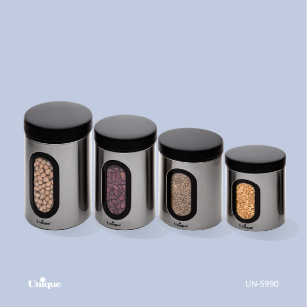 قوطی 4رقم پنجره دار استیل UN-5990 - تصویر 1
