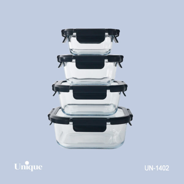 ظرف غذا 4تیکه -مربع UN-1402 - تصویر 1