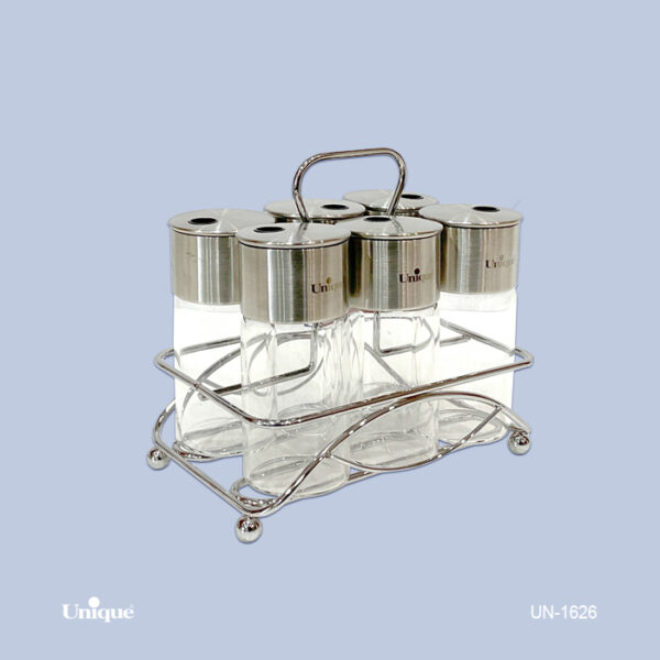 ست ادویه 6عددی استیل- مستطیل UN-1626 - تصویر 1
