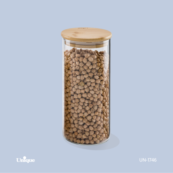 بانکه شیشه ای درب چوبی گرد 20 سانت UN-1746 - تصویر 1